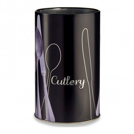 Cutlery Drainer Kinvara 92331 Black Silver Metal 1 L