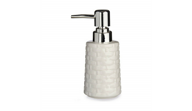 Soap Dispenser Ceramic Silver White 6 Units (150 ml)