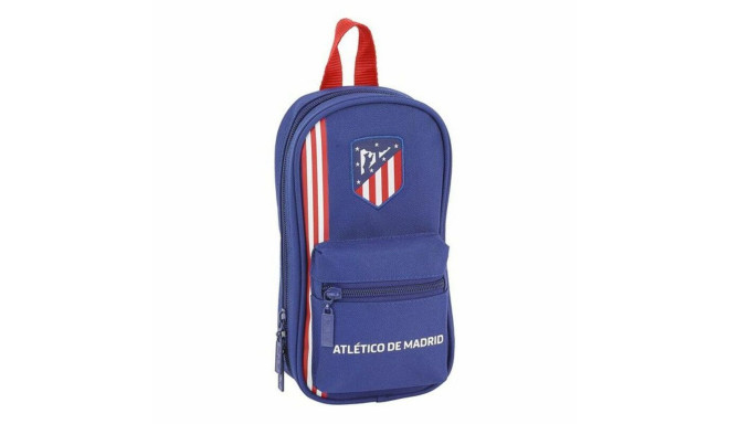 Backpack Pencil Case Atlético Madrid In blue Navy Blue 12 x 23 x 5 cm (33 Pieces)