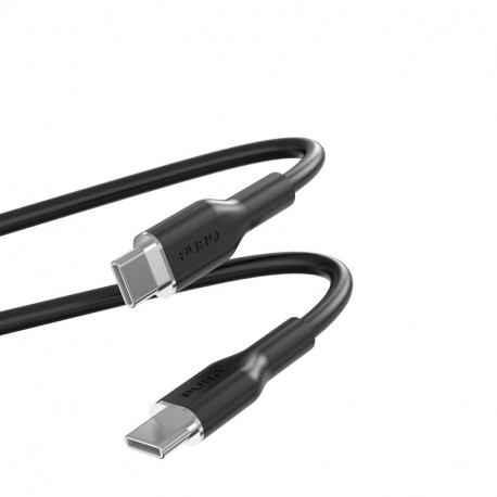 PURO kaabel USB-C - USB-C Icon Soft 1,5m, must