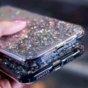 Fusion kaitseümbris Glue Glitter Silicone Huawei P40 Lite E, sinine