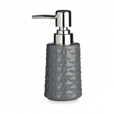 Soap Dispenser Berilo J912-A-GRIS J912-A-GRIS Grey Silver Ceramic 350 ml (6 Units)