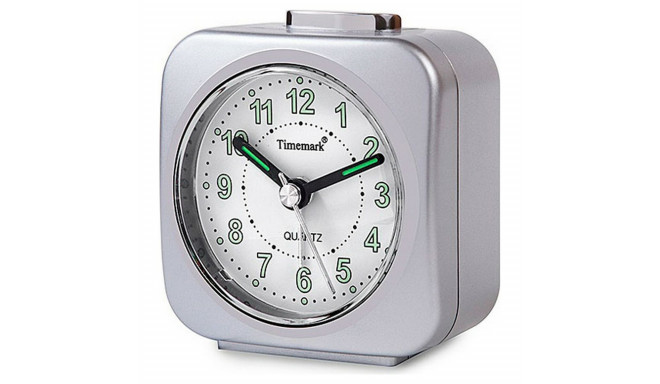 Analogue Alarm Clock Timemark Silver Silent with sound Night mode