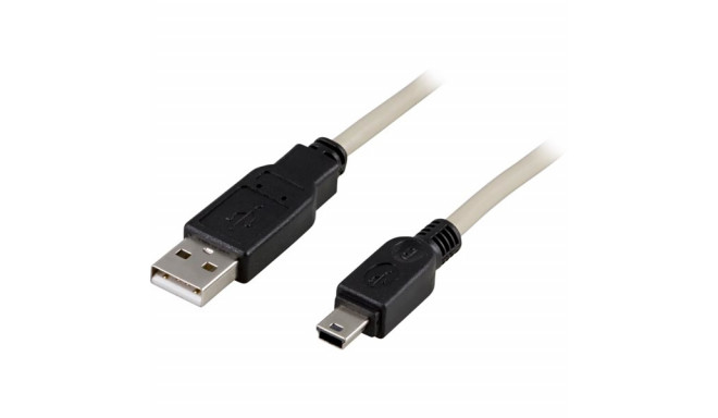 Cable DELTACO USB 2.0 "A-mini B", 0.5m, white-black / USB-23