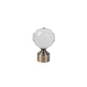 CURTAIN ROD FINIALS CRYSTAL GOLD D19