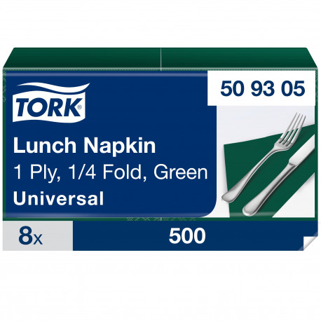 Lõunasöögisalvrätik Tork, 1-kihiline, tumeroheline, 500tk, 509305