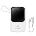 Power Bank BASEUS QPow - 10 000mAh LCD Quick Charge PD 22,5W with cable to Type C white PPQD020102