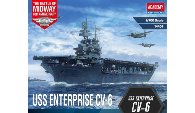 Plastic model Ship USS CV-6 Enterprise Battle of Midway