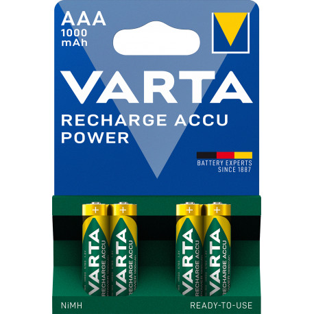 VARTA rechargeable battery R3 (AAA) 1000 mAh ready to use 4 pcs