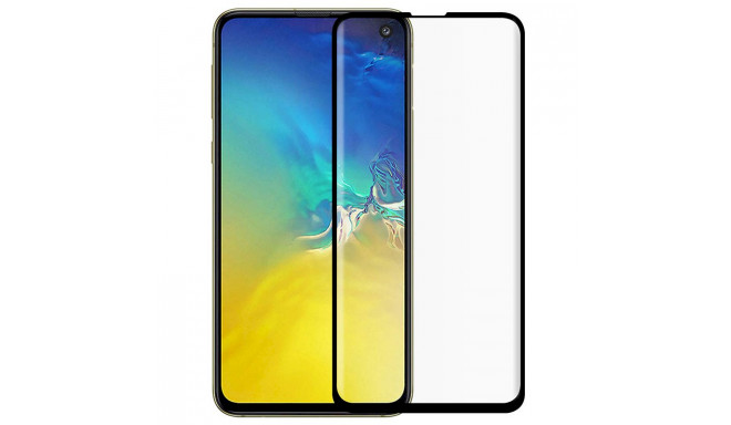 Fusion Full Glue 5D Tempered Glass Aizsargstikls Pilnam Ekrānam Samsung G970 Galaxy S10e Melns