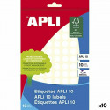 Self adhesive labels Apli Valge Ø 1 cm 10 Lehed (10 Ühikut)