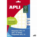 Self adhesive labels Apli White Ø 1,3 cm 10 Sheets (10Units)