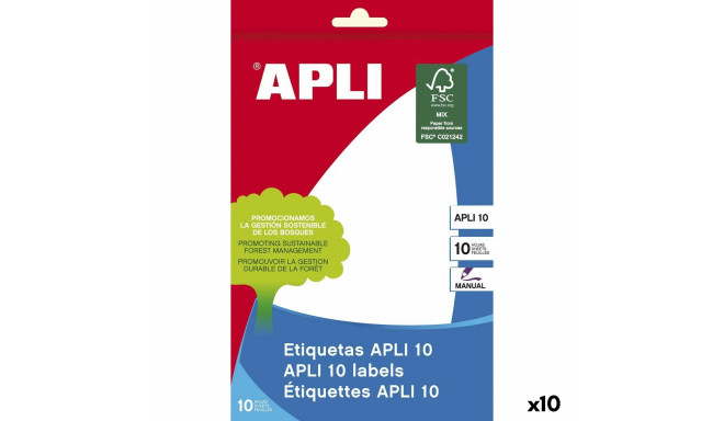 Adhesive labels Apli White Paper 10 Sheets 105 x 149 mm (10 Units)