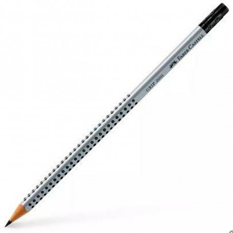 Pencil with Eraser Faber-Castell Grip 2001 Ecological Grey B (12 Units)