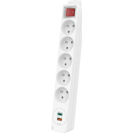 Hama Power Strip 5 sockets, 1 USB C, 1 USB A, 1.4 m