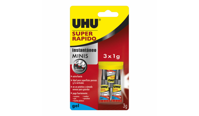 Glue UHU 36527 Minis 1 g Fast Extra strong 3 Pieces