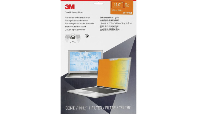 3M GF140W9E Privacy Filter Gold for Laptop 14