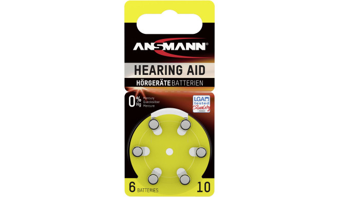 Ansmann battery Zinc-Air 10 (PR70) Hearing Aid 1x6pcs