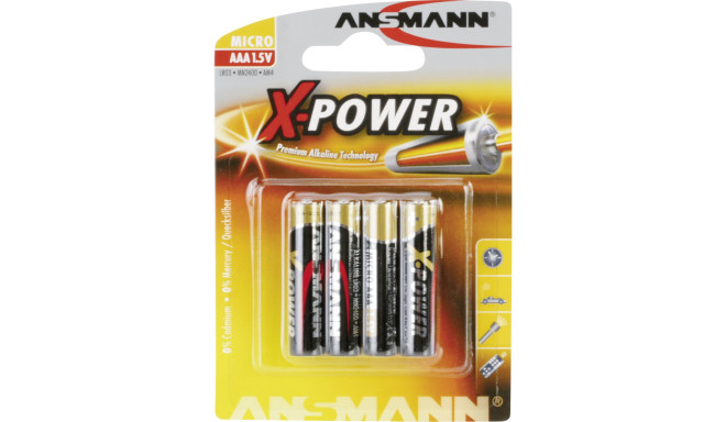 Ansmann battery Alkaline Micro AAA LR 03 X-Power 4pcs