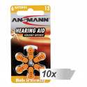 Ansmann battery Zinc-Air 13 (PR48) Hearing Aid 10x6pcs