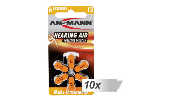 Ansmann patarei Zinc-Air 13 (PR48) Hearing Aid 10x6tk