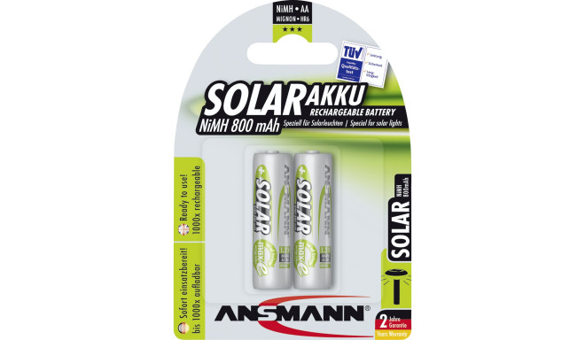 Ansmann rechargeable battery maxE NiMH Mignon AA 800mAh Solar 1x2pcs (5035513)