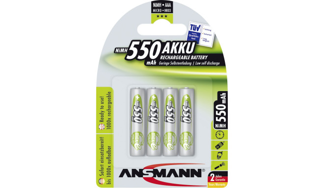 1x4 Ansmann maxE NiMH rech. bat. Micro AAA 550 mAh    5030772