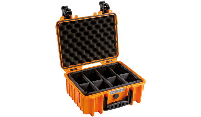 B&W Outdoor Case 3000 orange incl. divider system