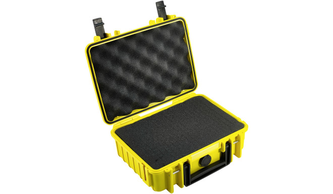 B&W Outdoor Case Type 1000 yellow with foam insert