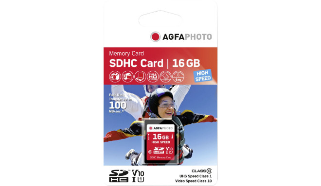 AgfaPhoto mälukaart SDHC 16GB High Speed Class 10 UHS I U1 V10