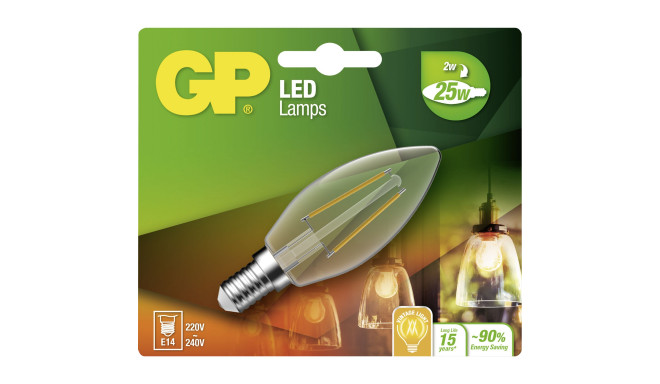GP Lighting Filament Candle E14 2W (25W)  250 lm      GP 078081