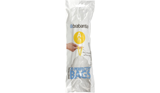 Brabantia PerfectFit Bin Liner Type A, 3 L, 20 Bags