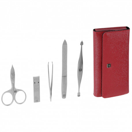 Zwilling Premium trukanööpidega nahast vutlar, punane, 5 tk