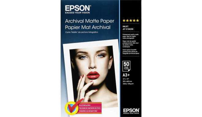 Epson Archival Matte Paper  A 3+ 50 Sheet, 189 g         S 041340