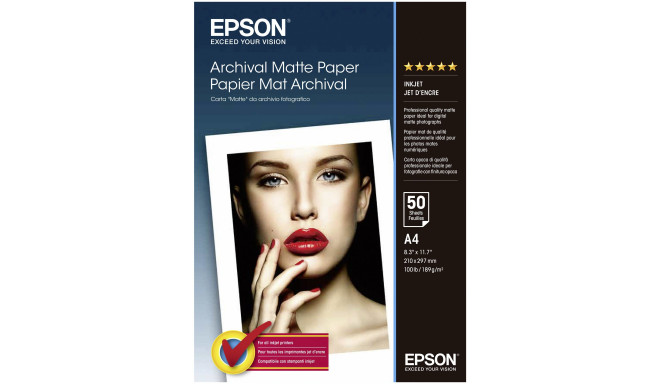 Epson fotopaber Archival Matte A4 189g 50 lehte (S 041342)