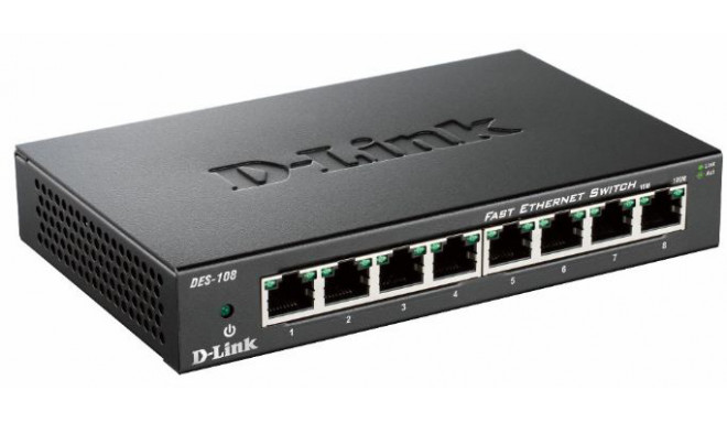 D-link Ethernet Switch DES-108/E Unmanaged, Desktop, 10/100 Mbps (RJ-45) ports quantity 8