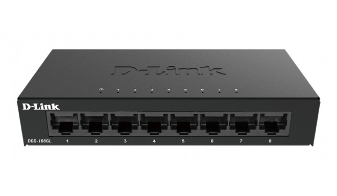 D-link Switch DGS-108GL/E Unmanaged, Desktop, 1 Gbps (RJ-45) ports quantity 8