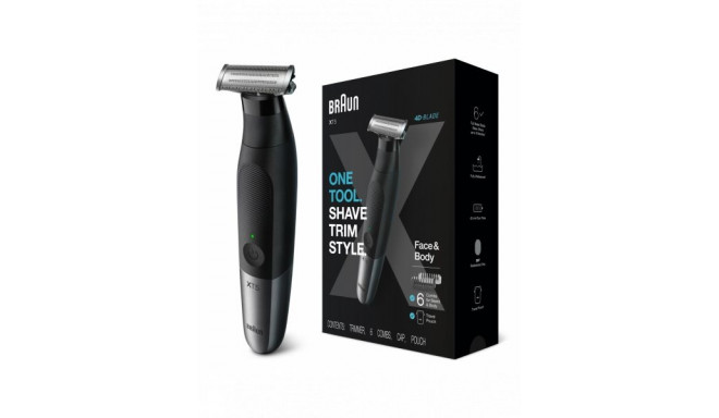 Braun Beard trimmer XT5200 Operating time (max) 50 min, Built-in rechargeable battery, Black/Silver,