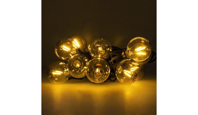 Solar Garland 5,5m +10 LED bulbs filament gold E12 G40 IP44