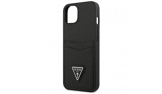 GUESS case for IPHONE 13 Mini GUHCP13SPSATPK (Saffiano Double Card Triangle) black