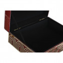 Шкатулка DKD Home Decor Металл Стеклянный Красный Позолоченный Деревянный MDF 25 x 18 x 10 cm (2 шту