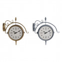 Wall Clock DKD Home Decor 43 x 14,5 x 47 cm Crystal Grey Golden Iron Traditional (2 Units)