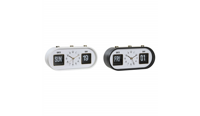 Alarm Clock DKD Home Decor 20 x 6 x 9,5 cm Black White PVC (2 Units)