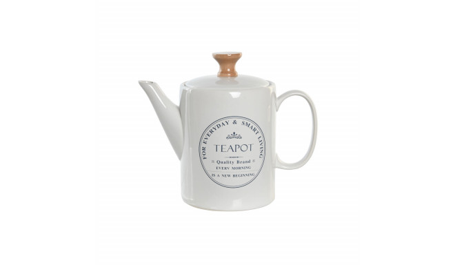 Teapot DKD Home Decor White Stoneware 1 L