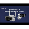 Reolink Duo 2 PoE viedā 2K PoE kamera ar diviem objektīviem, personas/braukšanas līdzekļa noteikšana