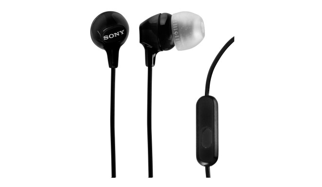 Sony kõrvaklapid + mikrofon MDR-EX15APB, must