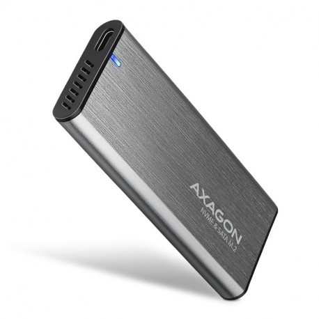 Ext.SSD case Axagon M.2 NVMe/SATA Silver
