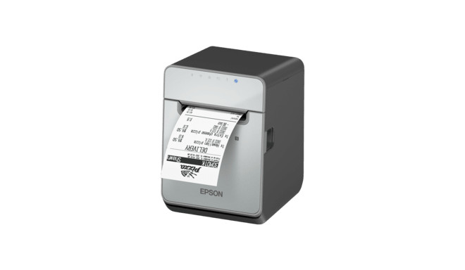 Epson TM-L100, 8 dots/mm (203 dpi), cutter, linerless, USB, Lightning, Ethernet, black