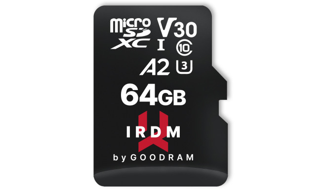 GOODRAM IRDM microSDXC      64GB V30 UHS-I U3 + adapter