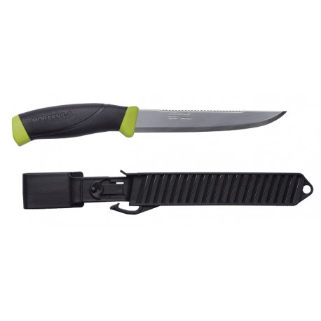 Morakniv Companion kalasoomustaja – 150 mm roostevaba teras tera, sakiline selg, laimiroheline